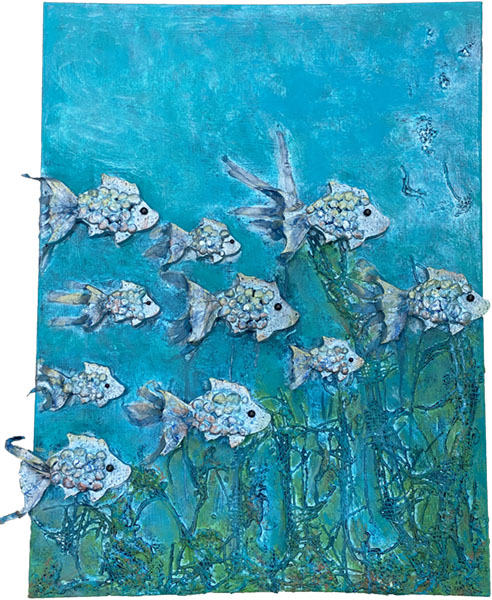 Leerling hoop Brandewijn Doe het thuis pakket schilderij met vissen